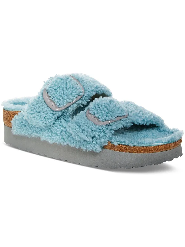 Arizona BB Womens Shearling Slip-On Slide Sandals