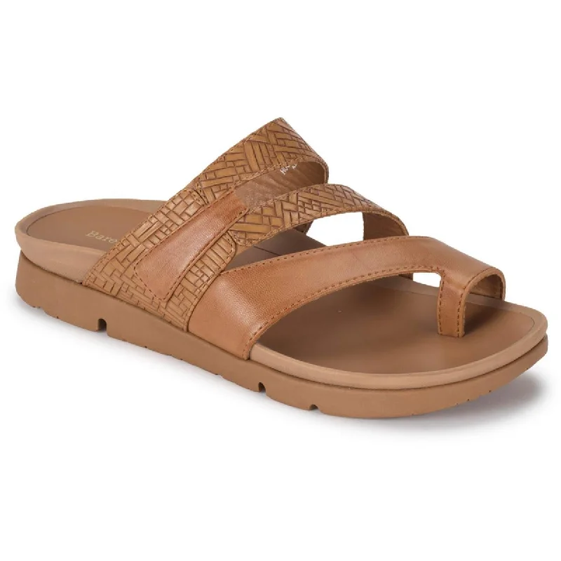 Baretraps Womens Hoorah Faux Leather Toe Ring Slide Sandals