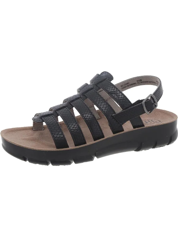 Beginning Womens Faux Leather Caged Sport Sandals