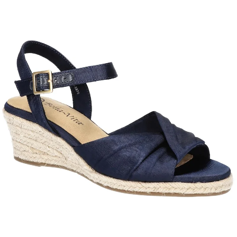 Bella Vita Womens ISABETH Thai Silk Peep Toe Wedge Sandals