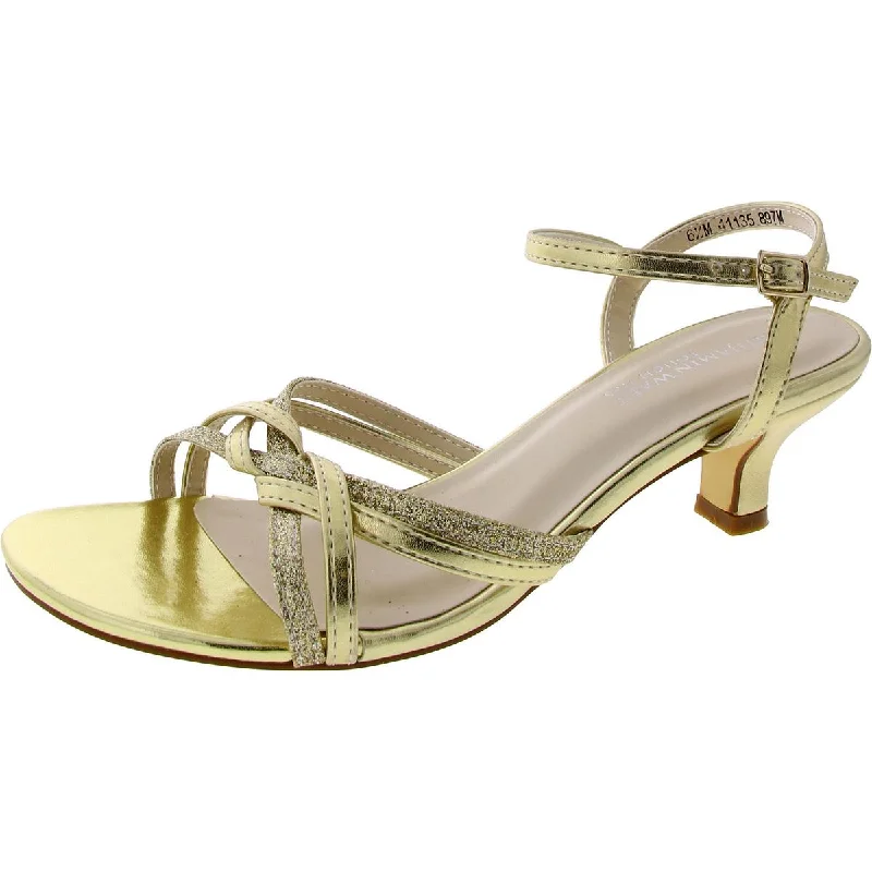 Benjamin Walk Womens Mela Metallic Ankle Strap Strappy Sandals