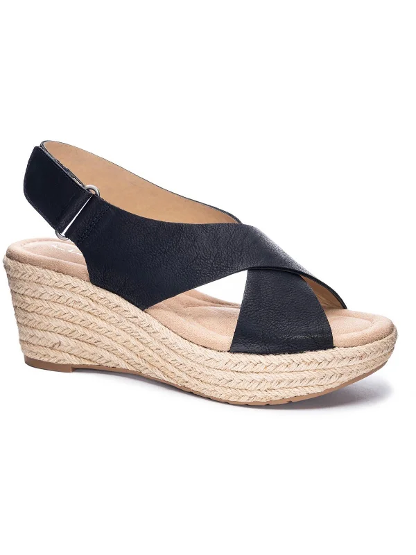 Dream Too Womens Nubuck Open Toe Wedge Sandals