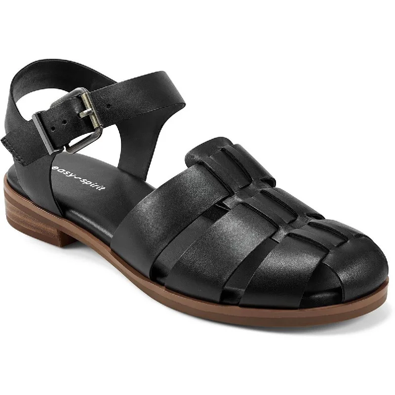 Easy Spirit Womens Gretty Faux Leather Strappy Fisherman Sandals