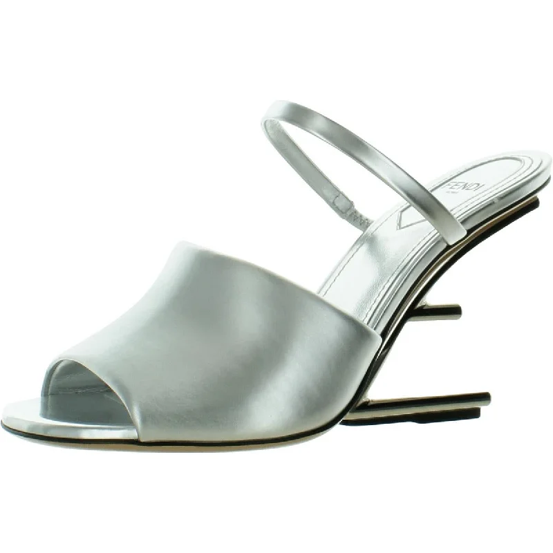 Fendi Womens No material tag Metallic Mule Sandals