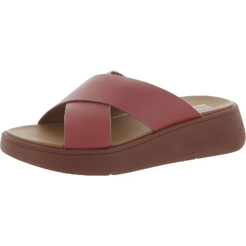 Fitflop Womens F-Mode Leather Criss-Cross Flatform Sandals