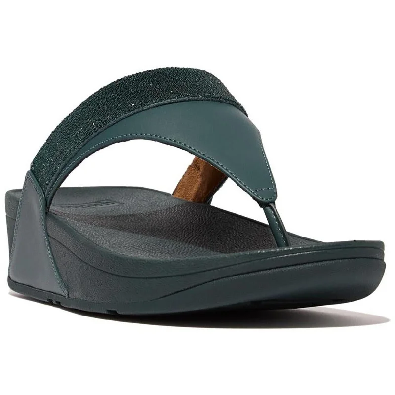 Fitflop Womens Lulu Leather Embellished Thong Sandals