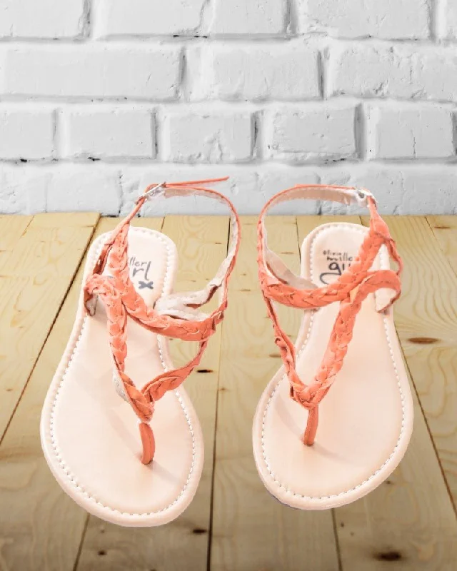 Girls Orange Thong Sandals