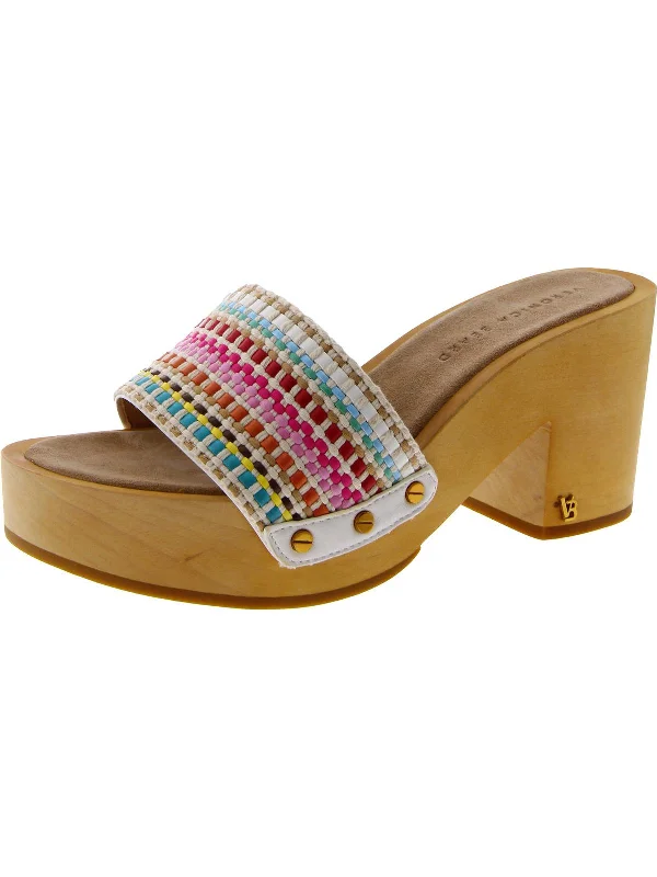 Hannalee Wov Womens Woven Slip-On Mule Sandals