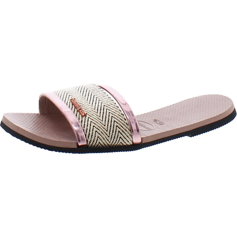 Havaianas Womens Laceless Woven Slide Sandals