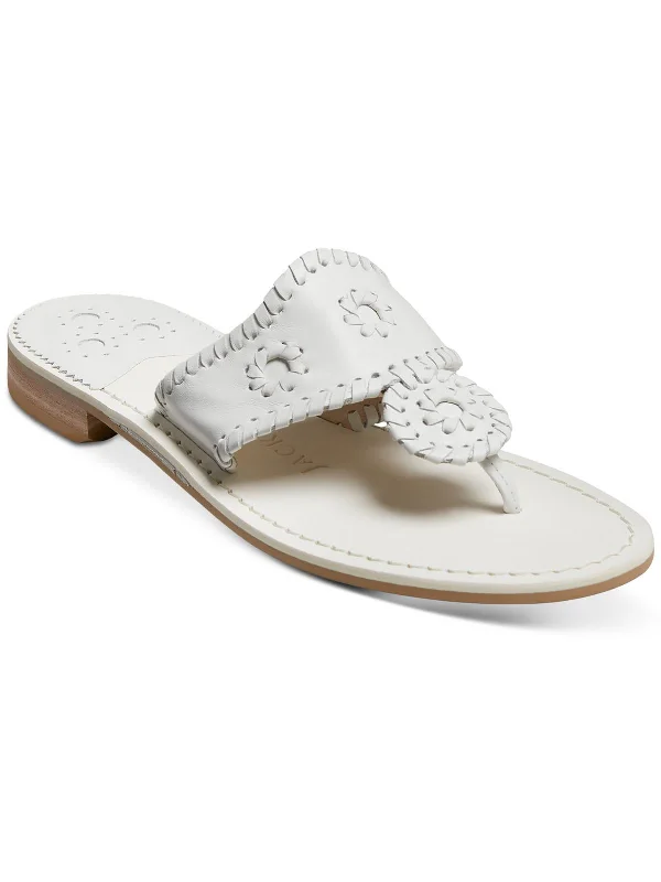 Jacks Flat Sandal Tonal Womens Leather Slip-On Thong Sandals