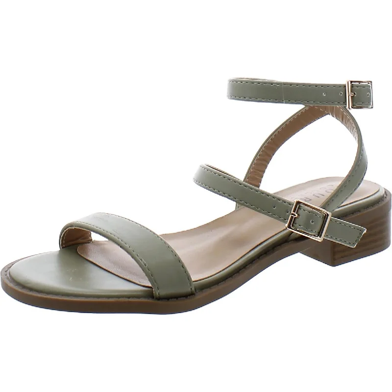 Journee Collection Womens Comfort Insole Faux Leather Flatform Sandals