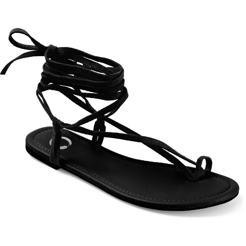 Journee Collection Womens Mischa  Faux Suede Lace-Up Strappy Sandals