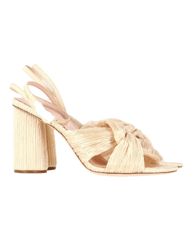 Loeffler Randall Reed Pleated Twist Sandals in Cream Organza