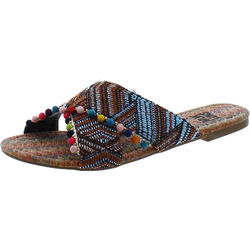 Manitobah Mukluks Womens Beaded Knit Slide Sandals