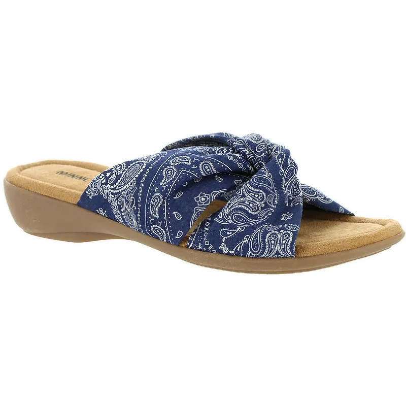 Minnetonka Womens Slip On Knot Slide Sandals