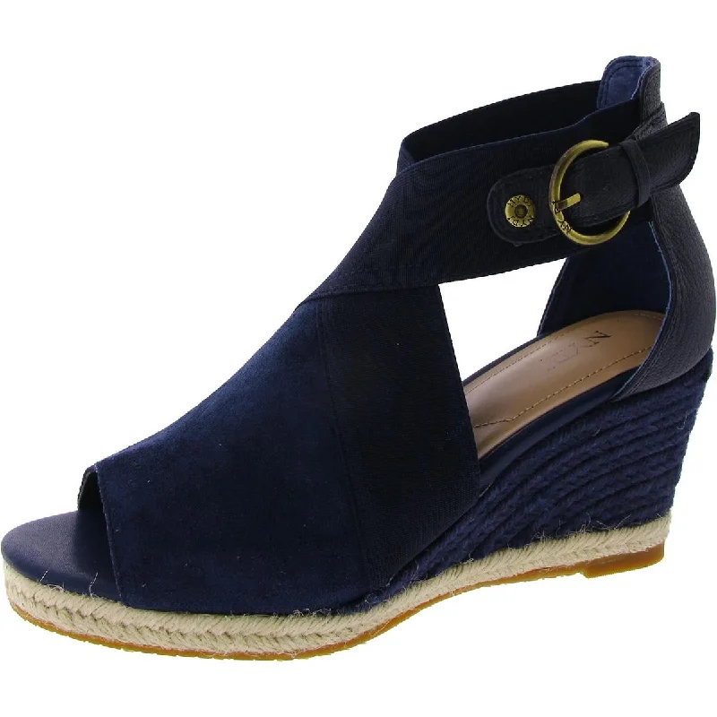 NYDJ Womens CHARISMA Faux Suede Open Toe Wedge Sandals