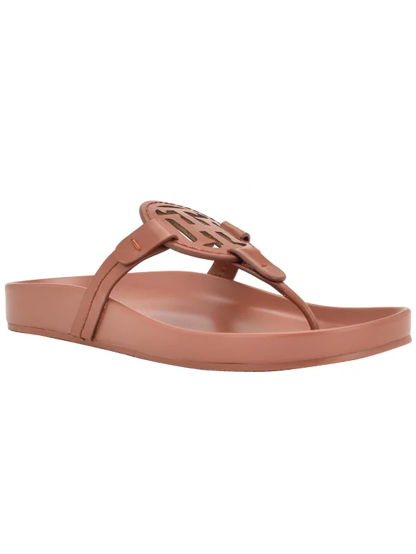 Relina Womens Faux Leather Thong Sandals