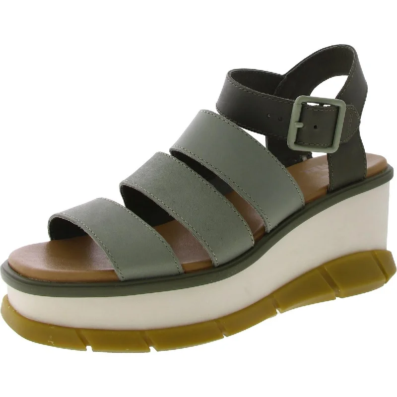 Sorel Womens Joanie lll Leather Peep Toe Wedge Sandals