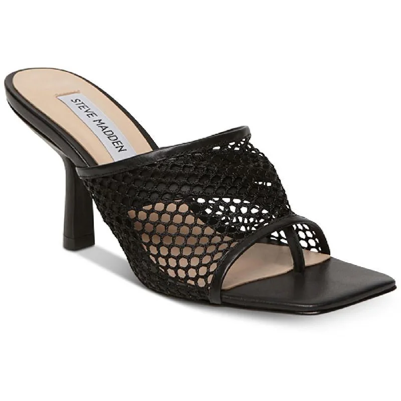 Steve Madden Womens View Leather Mesh Dress Sandals