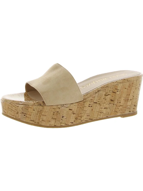 Summer Womens Suede Open Toe Wedge Sandals