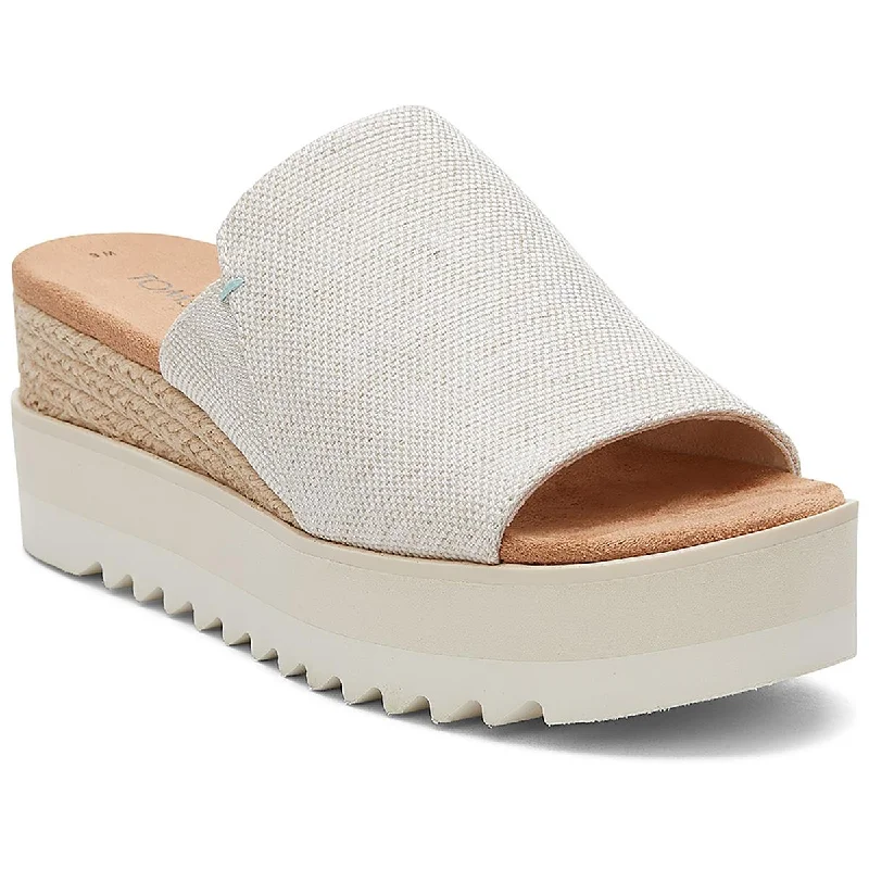 Toms Womens Diana Canvas Slip On Wedge Sandals