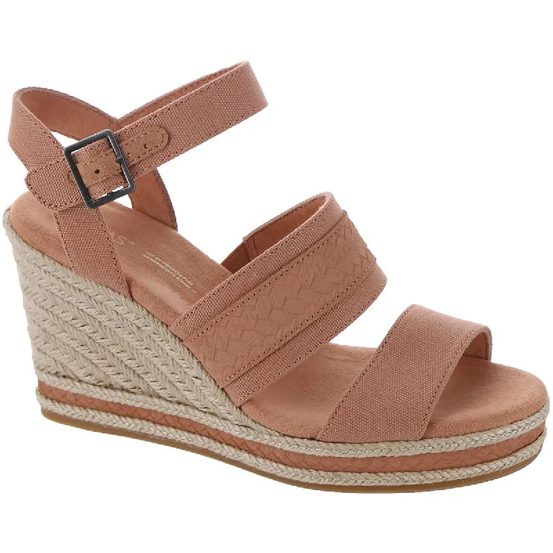 Toms Womens Madelyn Suede Slingback Wedge Sandals