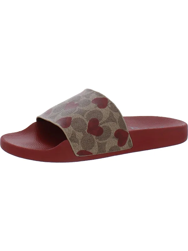 Udele Valentines Womens Printed Embossed Slide Sandals