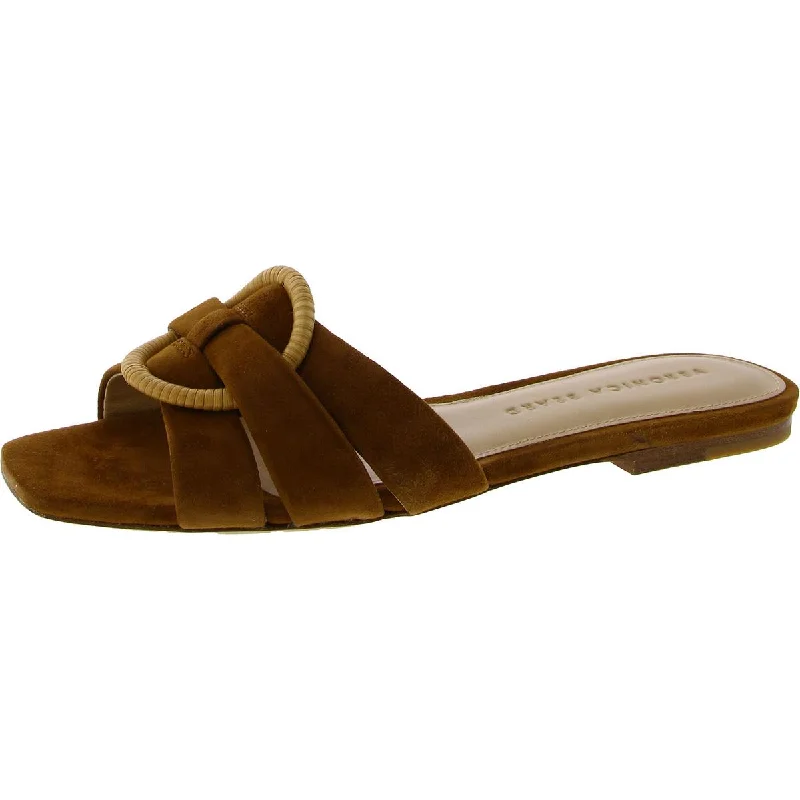 Veronica Beard Womens Madeira Faux Suede Slip On Slide Sandals