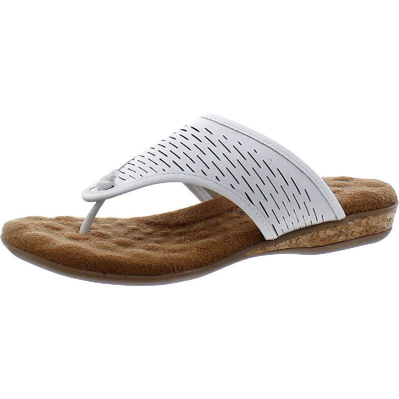 Walking Cradles Womens Nella Leather Flip-Flop Thong Sandals