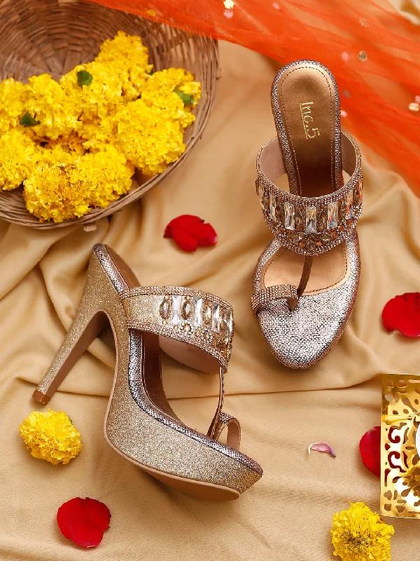 Women Antique Embellished Party Stiletto Sandals