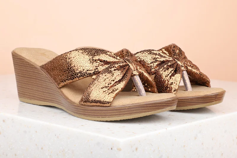 Women Antique Embellished Wedge Sandals