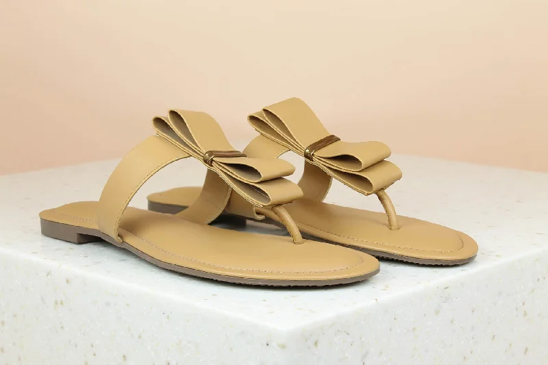 Women Beige Flat Casual Sandals