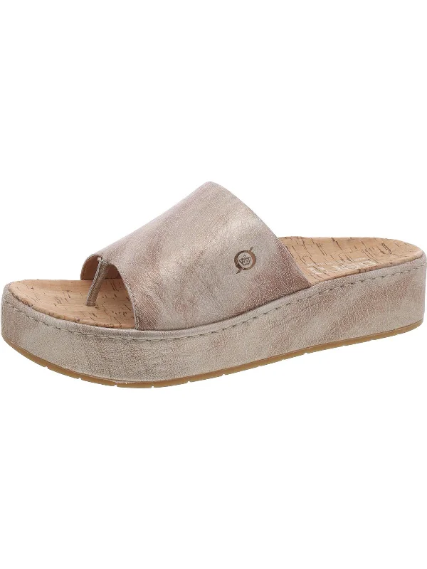 Womens Cork Slides Flatform Sandals