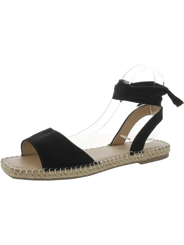 Womens Faux Suede Slip On Strappy Sandals