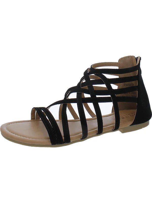 Womens Faux Suede Strappy Sandals