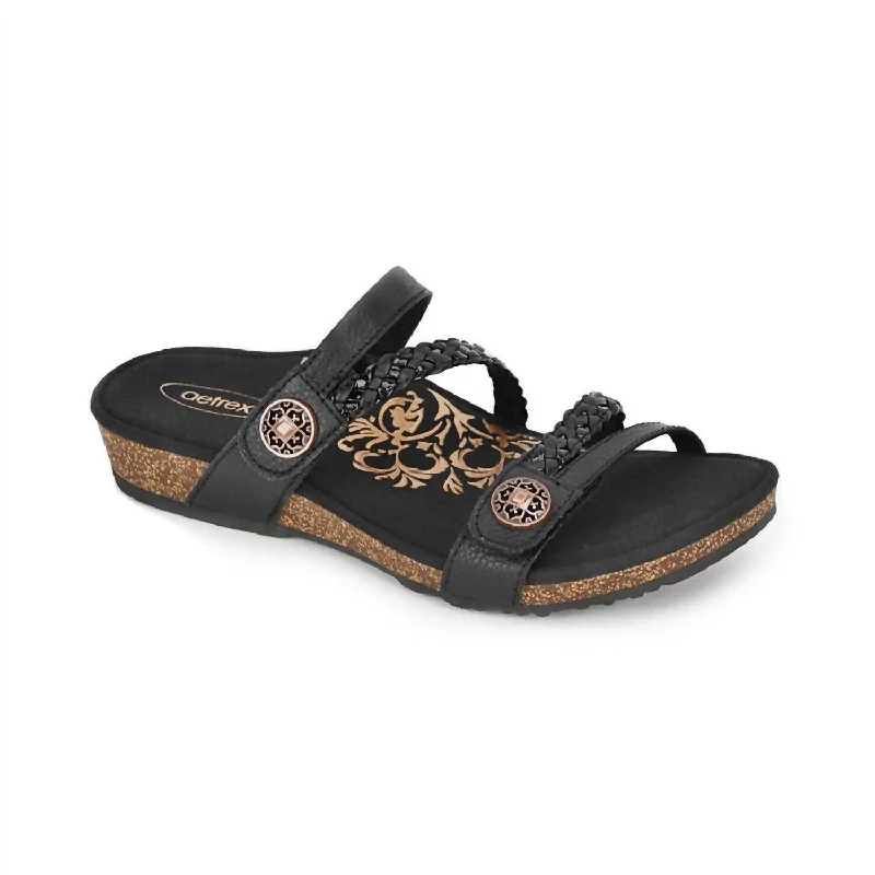 Women's Janey Braided Slide Sandals In Black