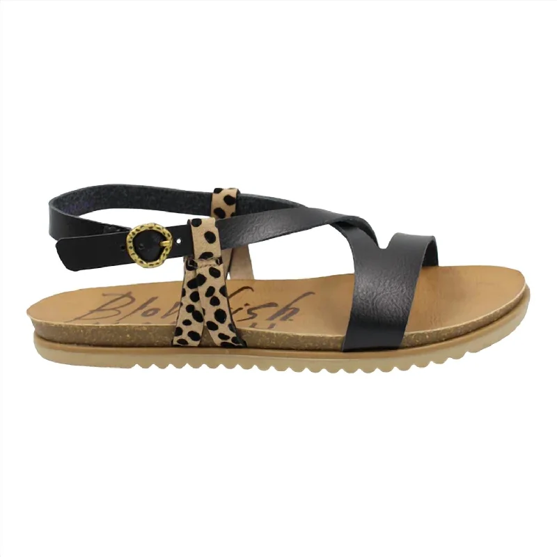 Women's Mercury Sandals In Sand Pix Leopard,black