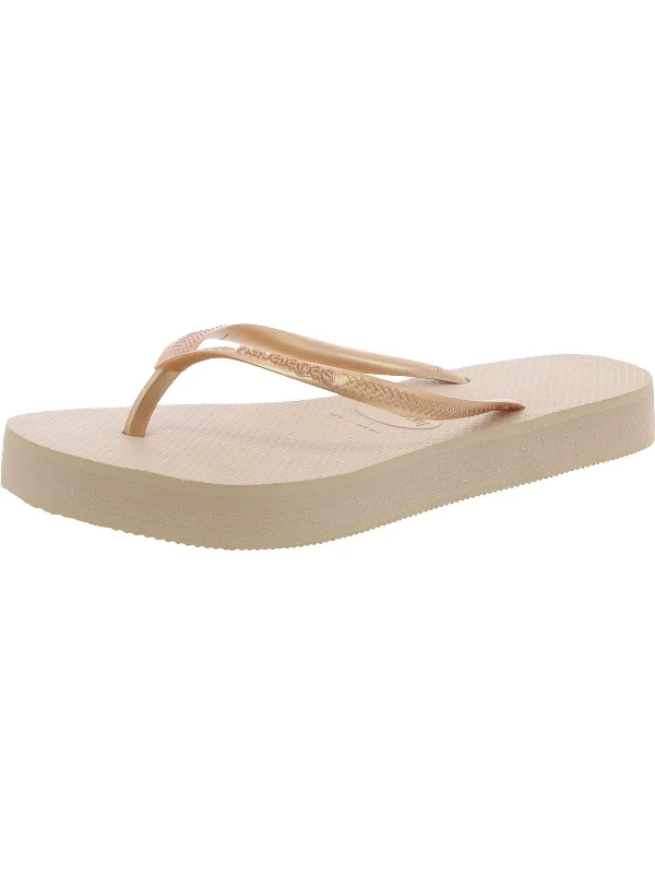 Womens Open Toe Slip On Thong Sandals