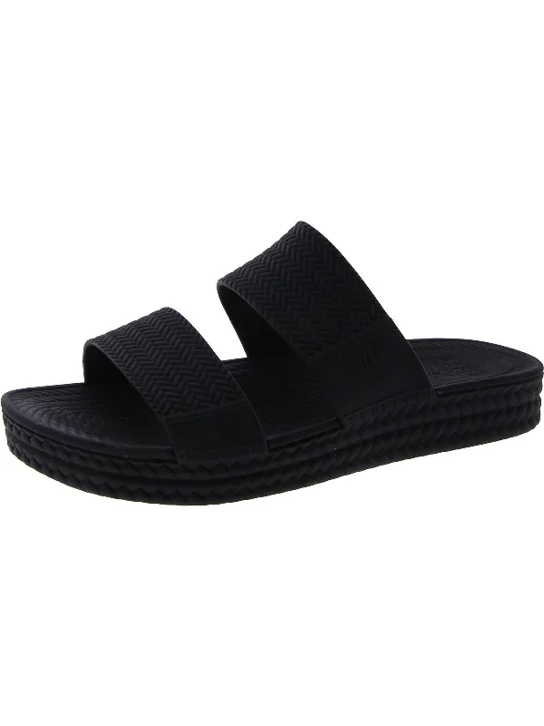 Womens Slip On Open Toe Slide Sandals