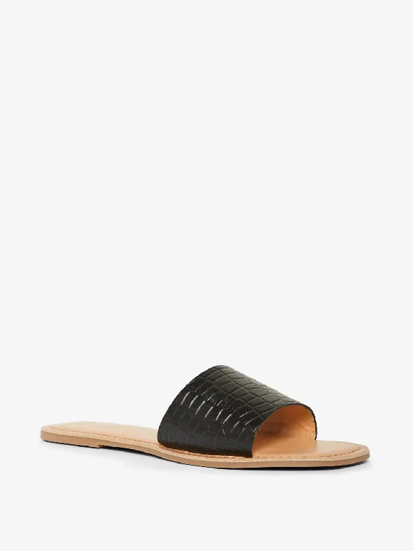 Women's Vegan Leather Sandals In Black