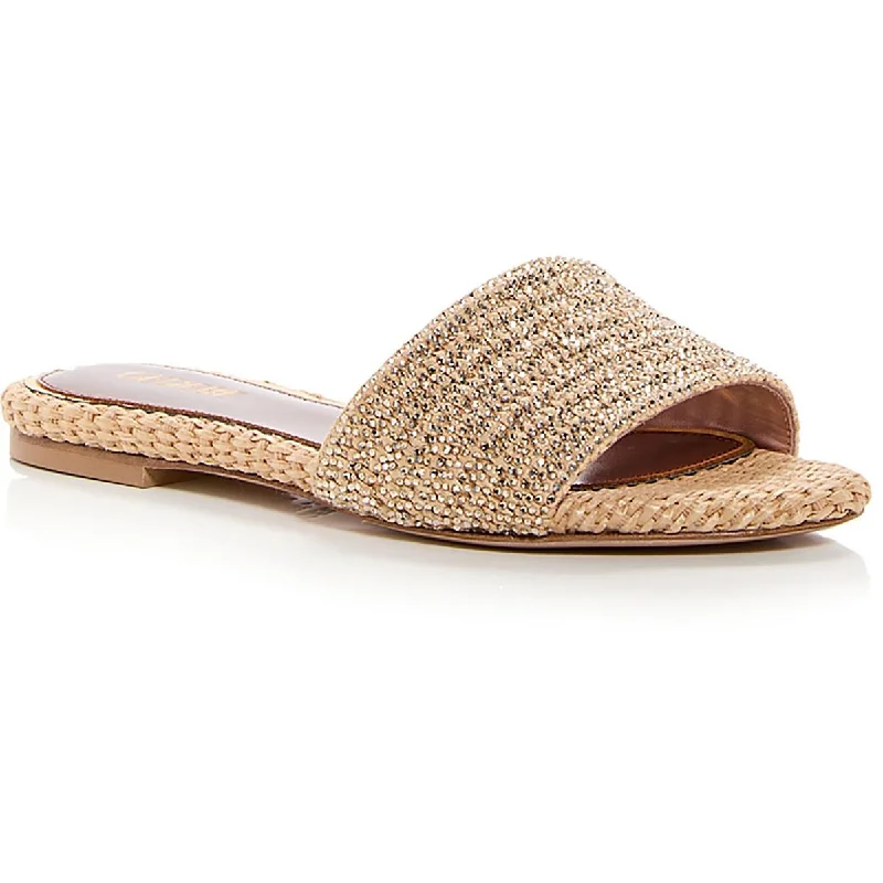 Womens Woven Slip On Slide Sandals