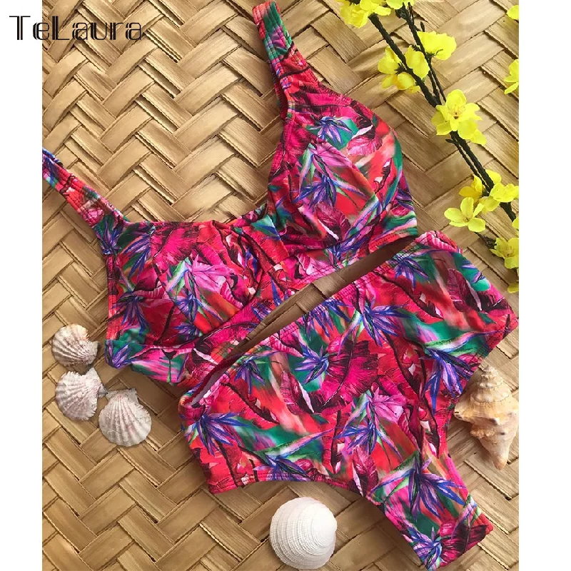 2019 Sexy High Waist Bikini Swimwear Women