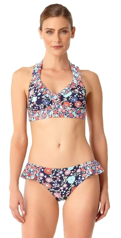 Anne Cole Lazy Daisy Marilyn Flounce Halter Bikini Top