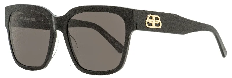 Balenciaga Women's Square Sunglasses BB0056S 001 Black/Gold 55mm