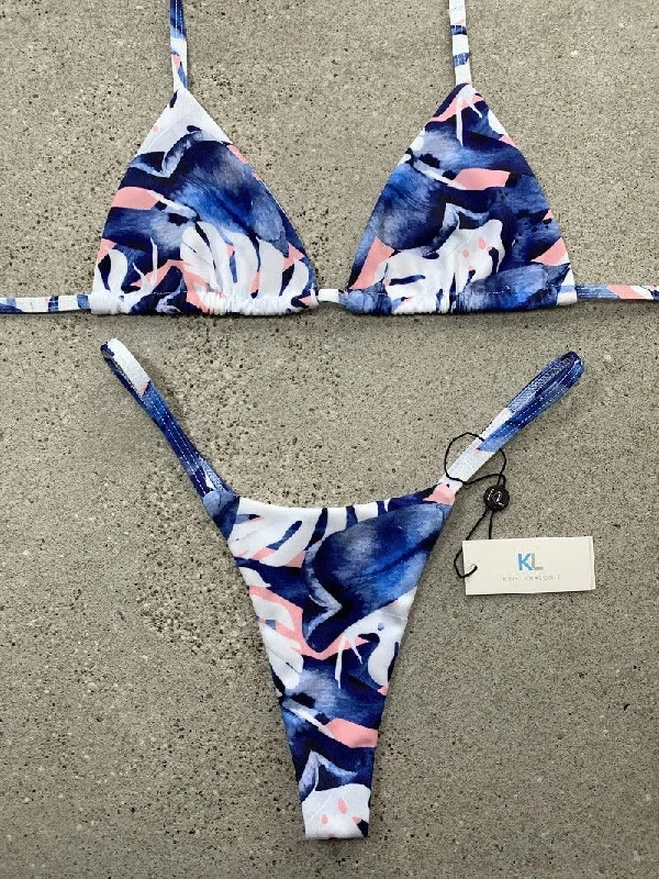 Blue/Pink Rainforest Bikini Top