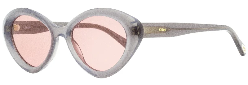 Chloe Women's Cateye Sunglasses CH0050S 001 Translucent Gray 53mm