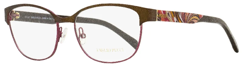 Emilio Pucci Women's Oval Eyeglasses EP5016 050 Brown/Rose 53mm