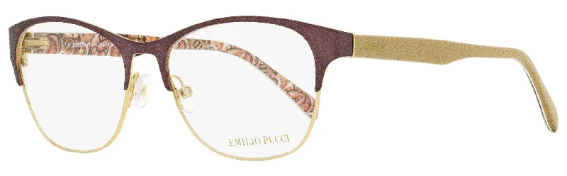 Emilio Pucci Women's Oval Eyeglasses EP5029 081 Violet/Gold/Tan 53mm