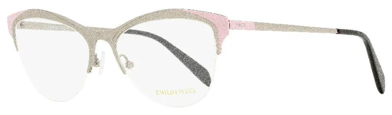 Emilio Pucci Women's Oval Eyeglasses EP5073 020 Ruthenium/Pink/Black 53mm