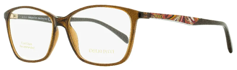 Emilio Pucci Women's Rectangular Eyeglasses EP5009 048 Brown 54mm